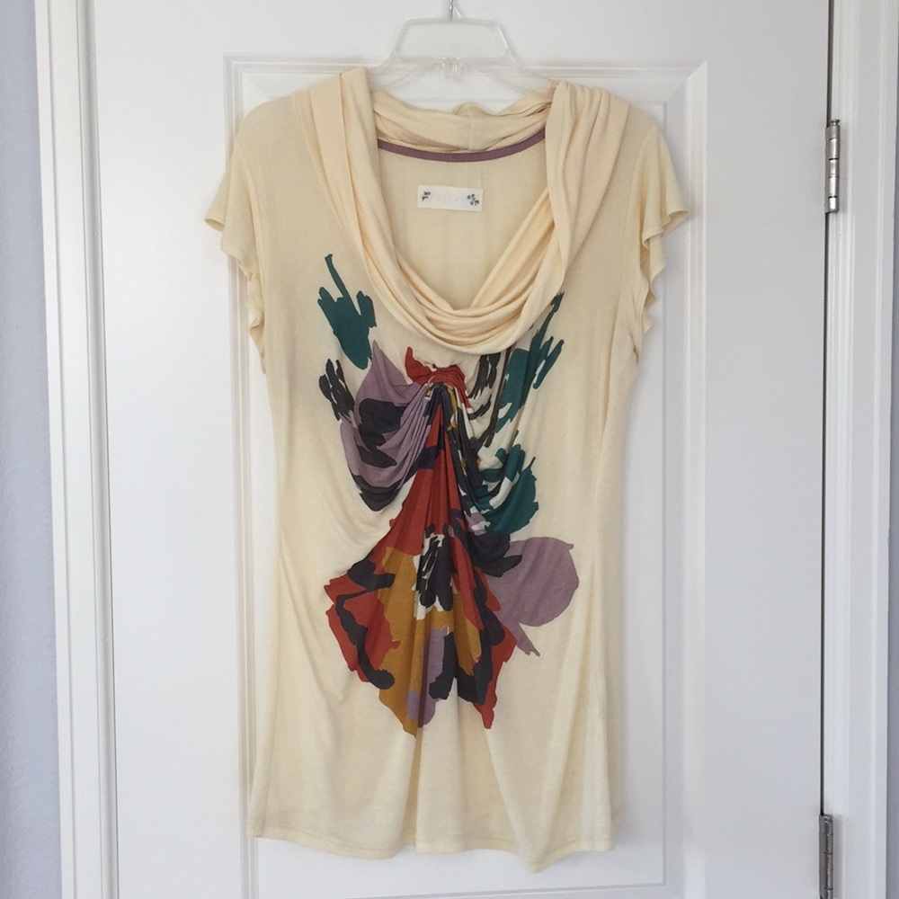Velvet Soft yellow top size L Anthropologie